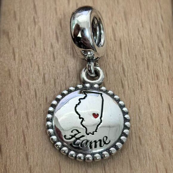 Pandora Jewelry - Pandora Chicago map Dangle Charm Pendant, S925 Silver Bracelets